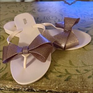 Melissa Jelly Glitter Bow Sandals
